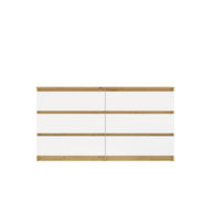 KOMODA MALWA M6 140 DĄB ARTISAN / BIAŁY
