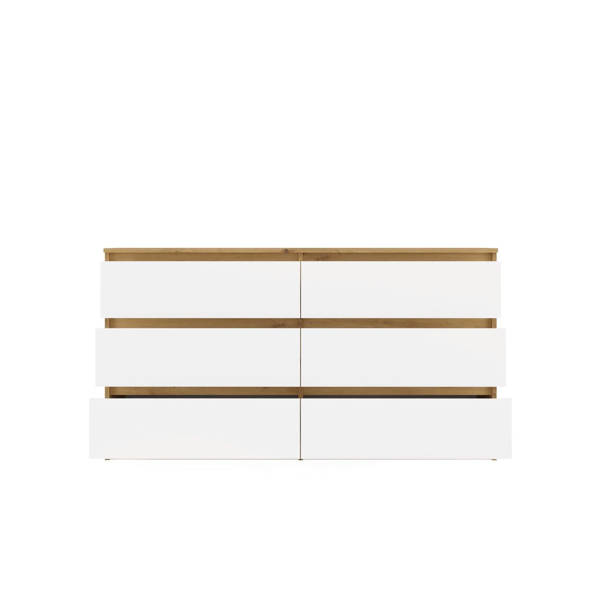 KOMODA MALWA M6 140 DĄB ARTISAN / BIAŁY