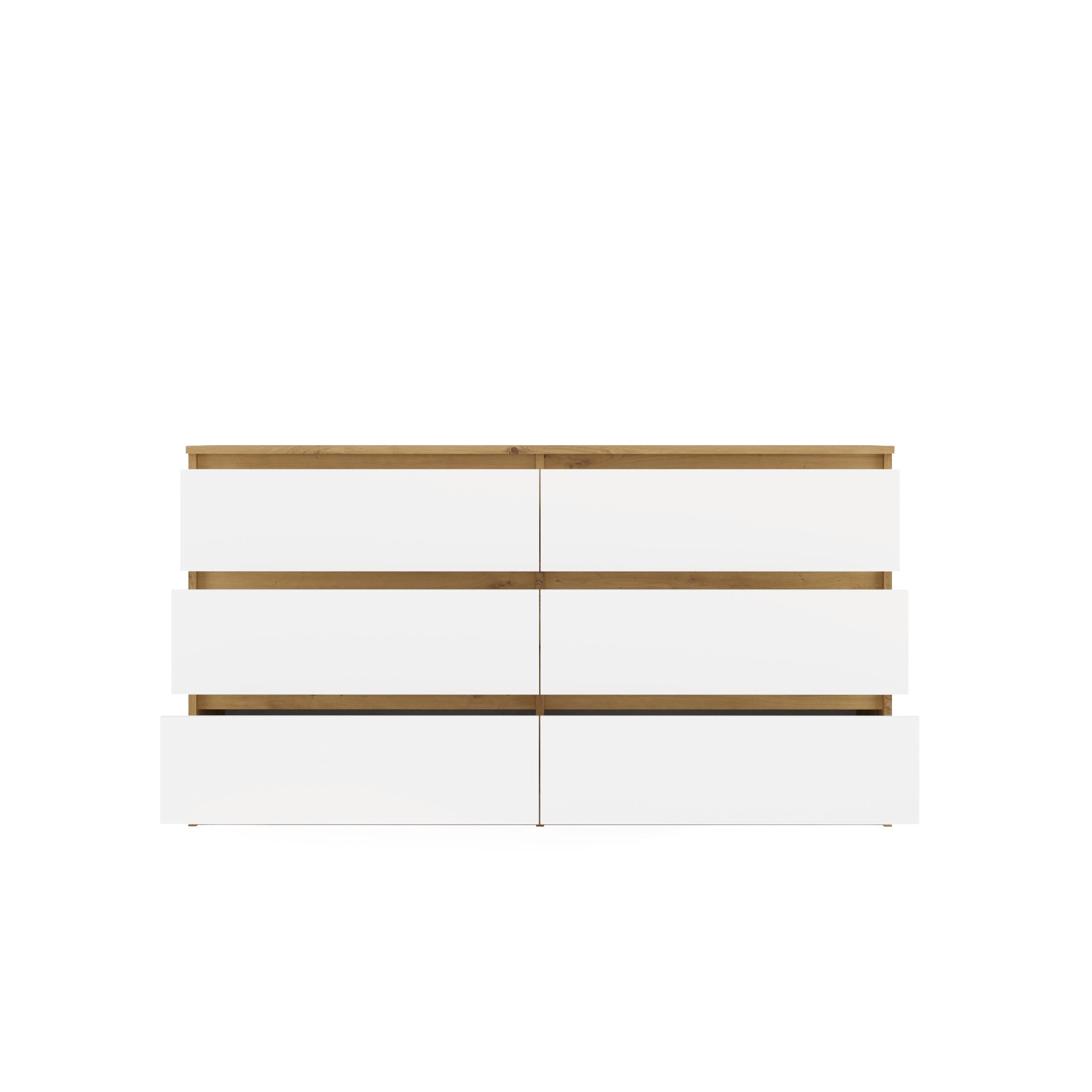 KOMODA MALWA M6 140 DĄB ARTISAN / BIAŁY