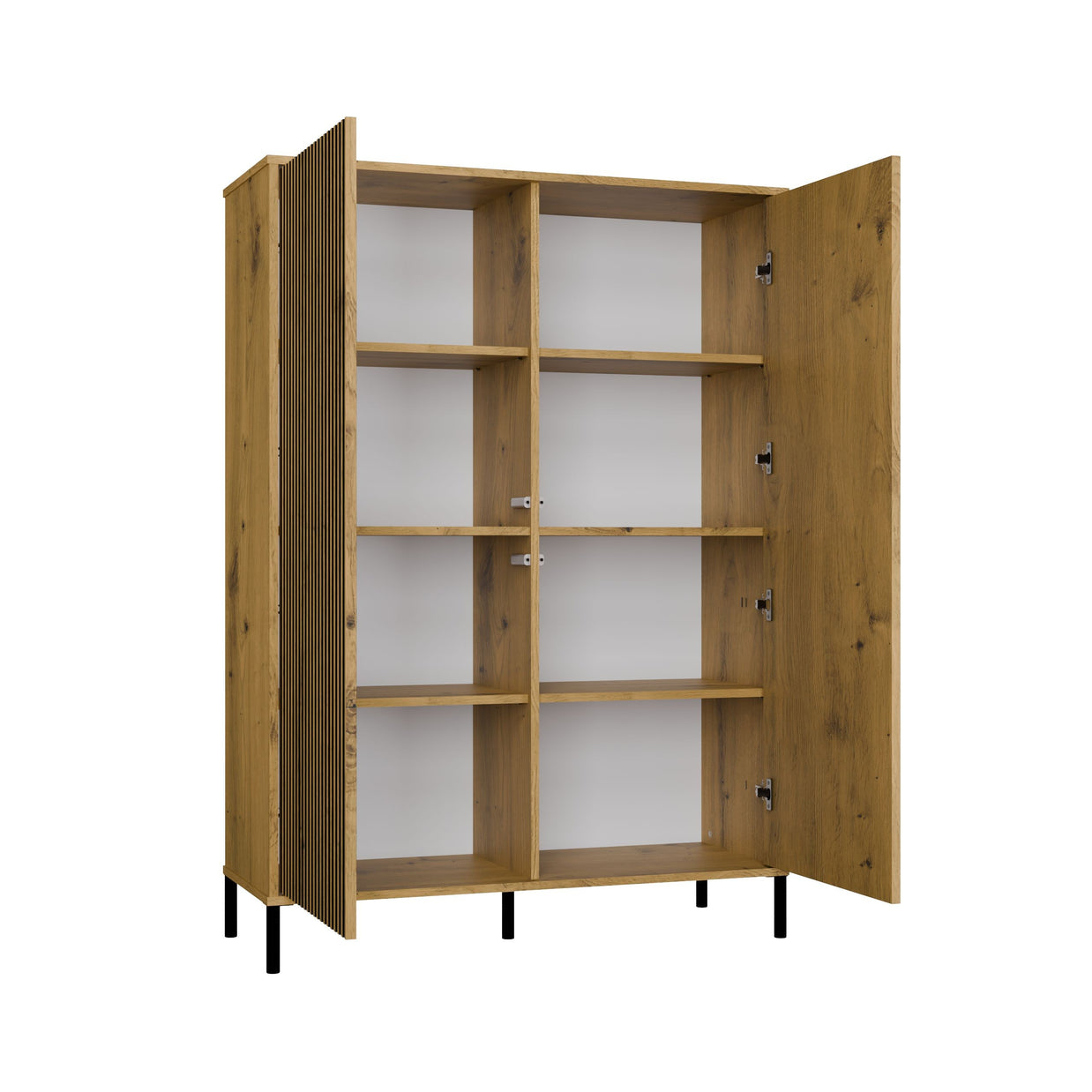 WITRYNA KAMARO 2DD SLIM/GŁ DĄB ARTISAN LAMELE FRONT RYFLOWANY + GŁADKI