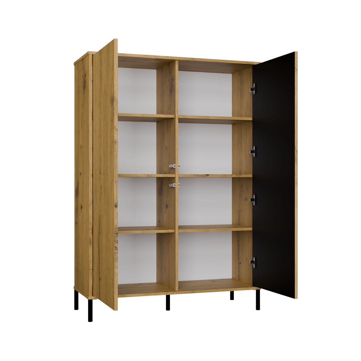 WITRYNA KAMARO 2DD SLIM/GŁ DĄB ARTISAN LAMELE FRONT RYFLOWANY + GŁADKI