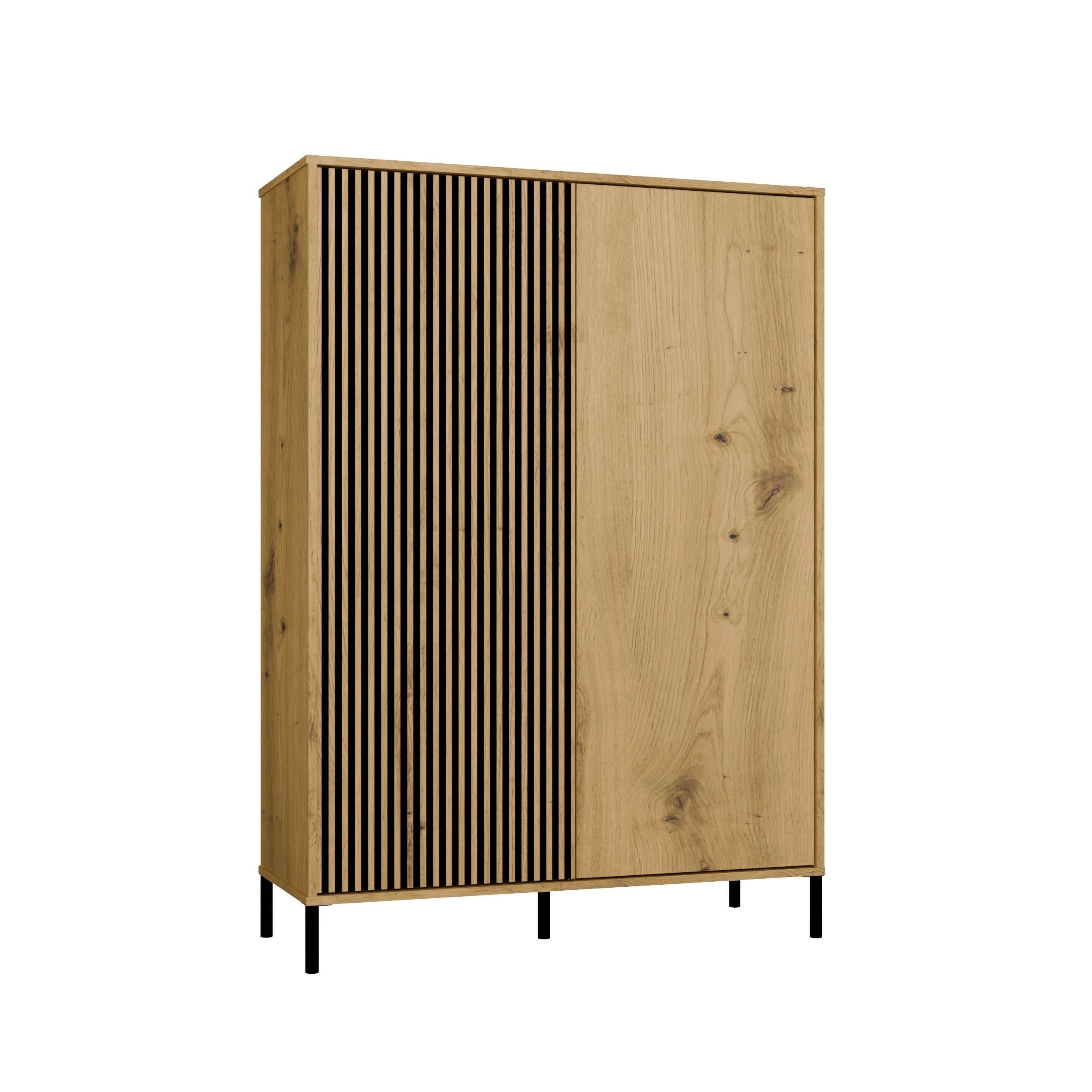 WITRYNA KAMARO 2DD SLIM/GŁ DĄB ARTISAN LAMELE FRONT RYFLOWANY + GŁADKI
