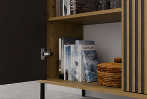 WITRYNA KAMARO 4DK SLIM/GŁ DĄB ARTISAN LAMELE FRONT RYFLOWANY + GŁADKI