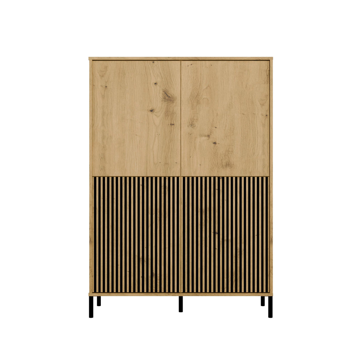 WITRYNA KAMARO 4DK SLIM/GŁ DĄB ARTISAN LAMELE FRONT RYFLOWANY + GŁADKI