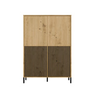 WITRYNA KAMARO 4DK SLIM/GŁ DĄB ARTISAN LAMELE FRONT RYFLOWANY + GŁADKI