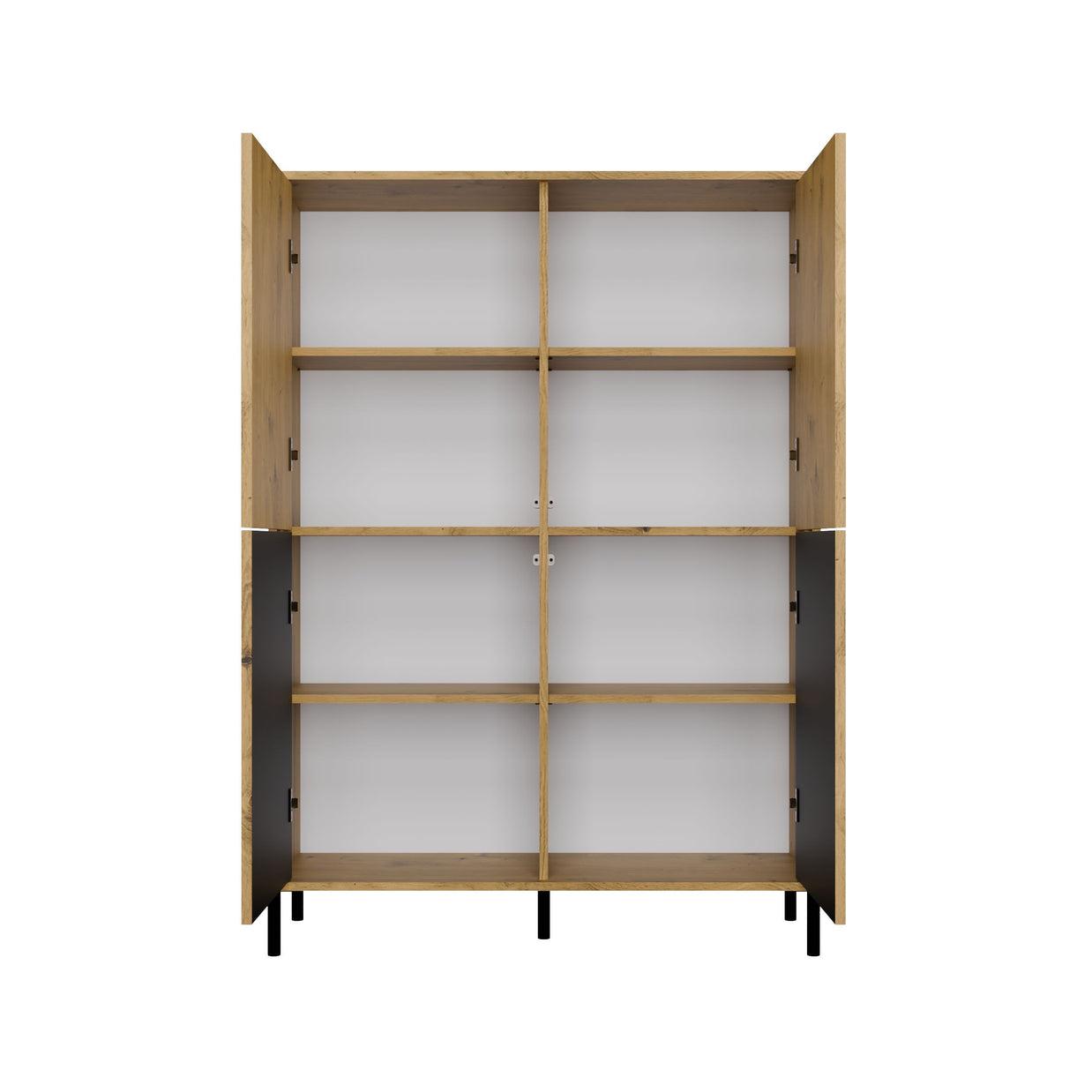 WITRYNA KAMARO 4DK SLIM/GŁ DĄB ARTISAN LAMELE FRONT RYFLOWANY + GŁADKI