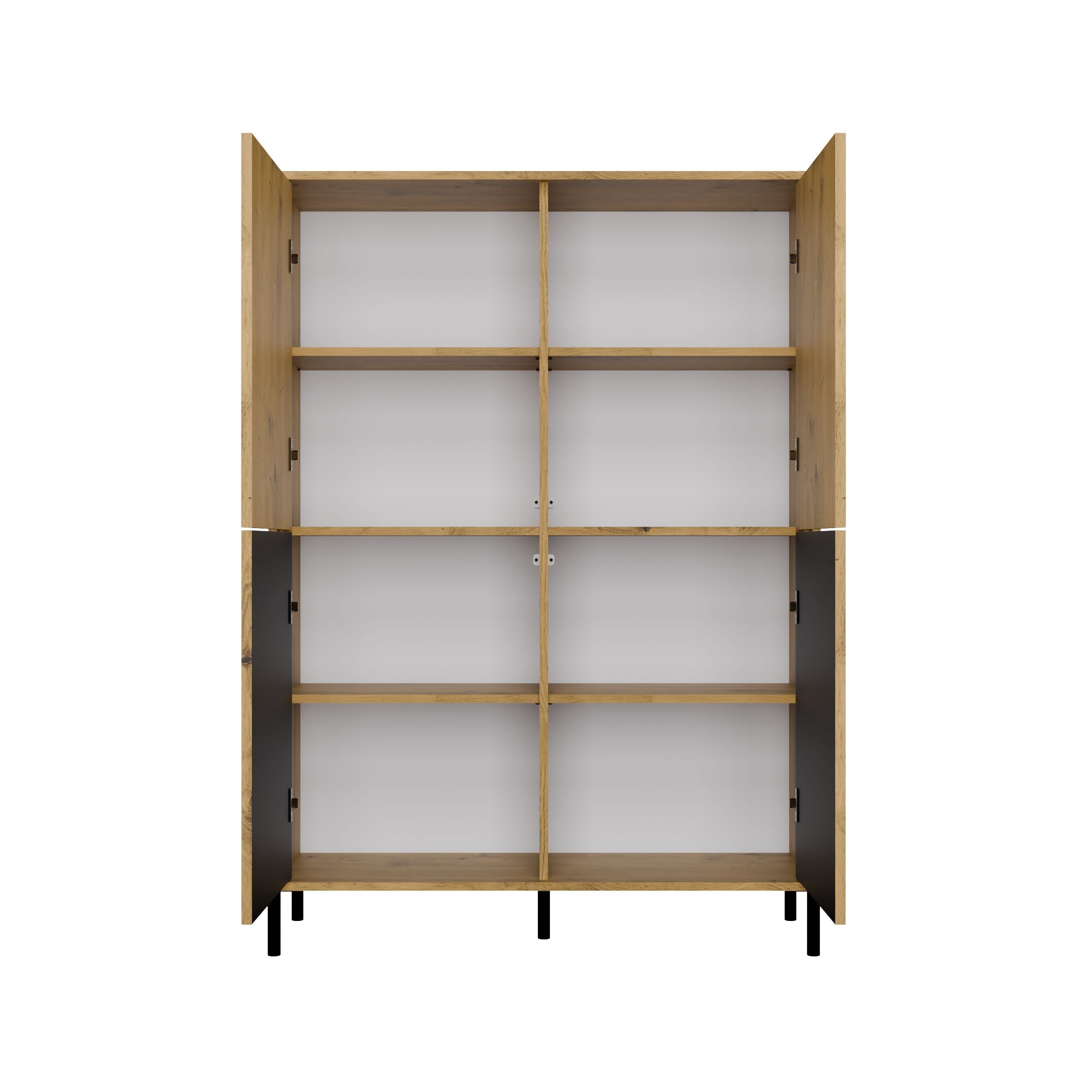 WITRYNA KAMARO 4DK SLIM/GŁ DĄB ARTISAN LAMELE FRONT RYFLOWANY + GŁADKI