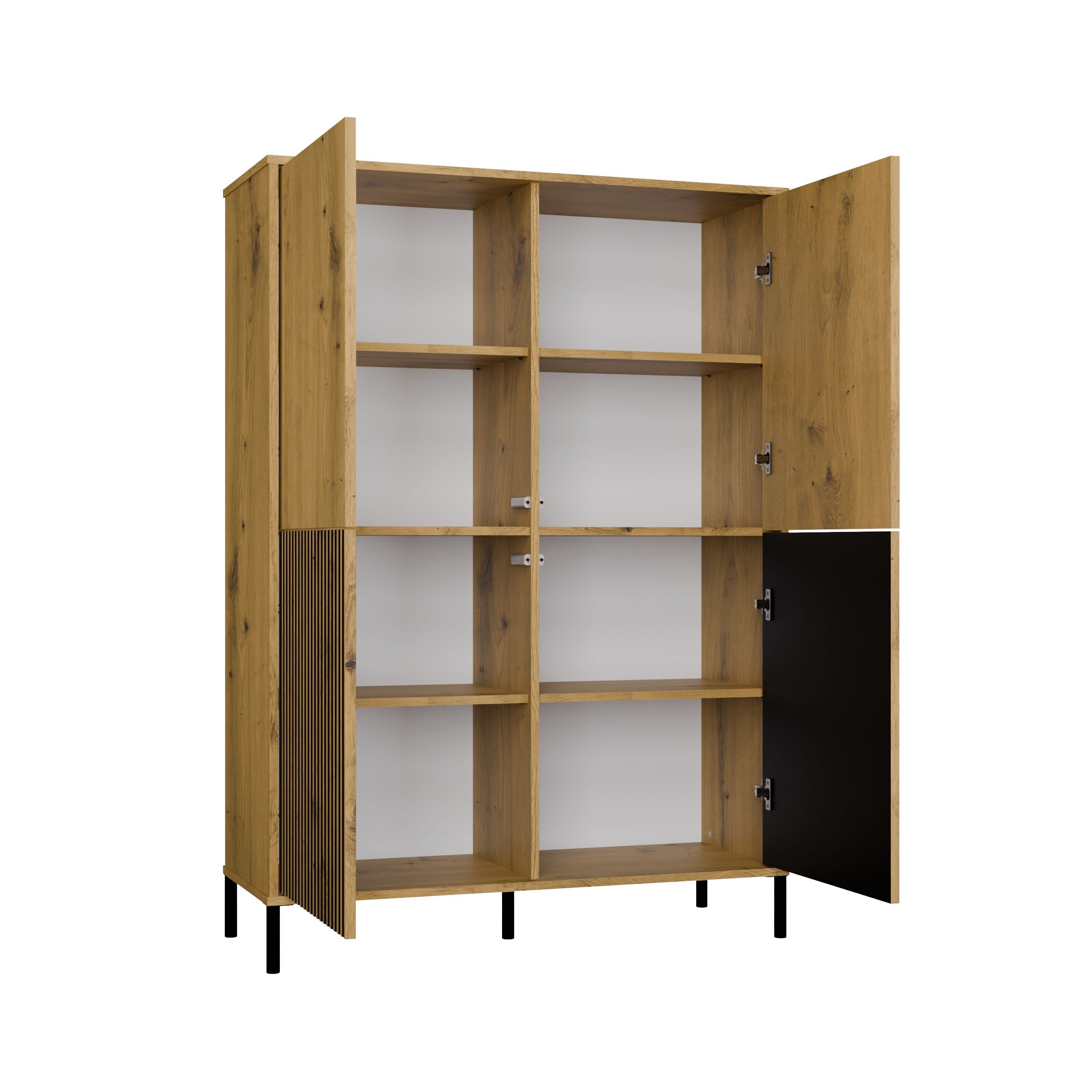 WITRYNA KAMARO 4DK SLIM/GŁ DĄB ARTISAN LAMELE FRONT RYFLOWANY + GŁADKI