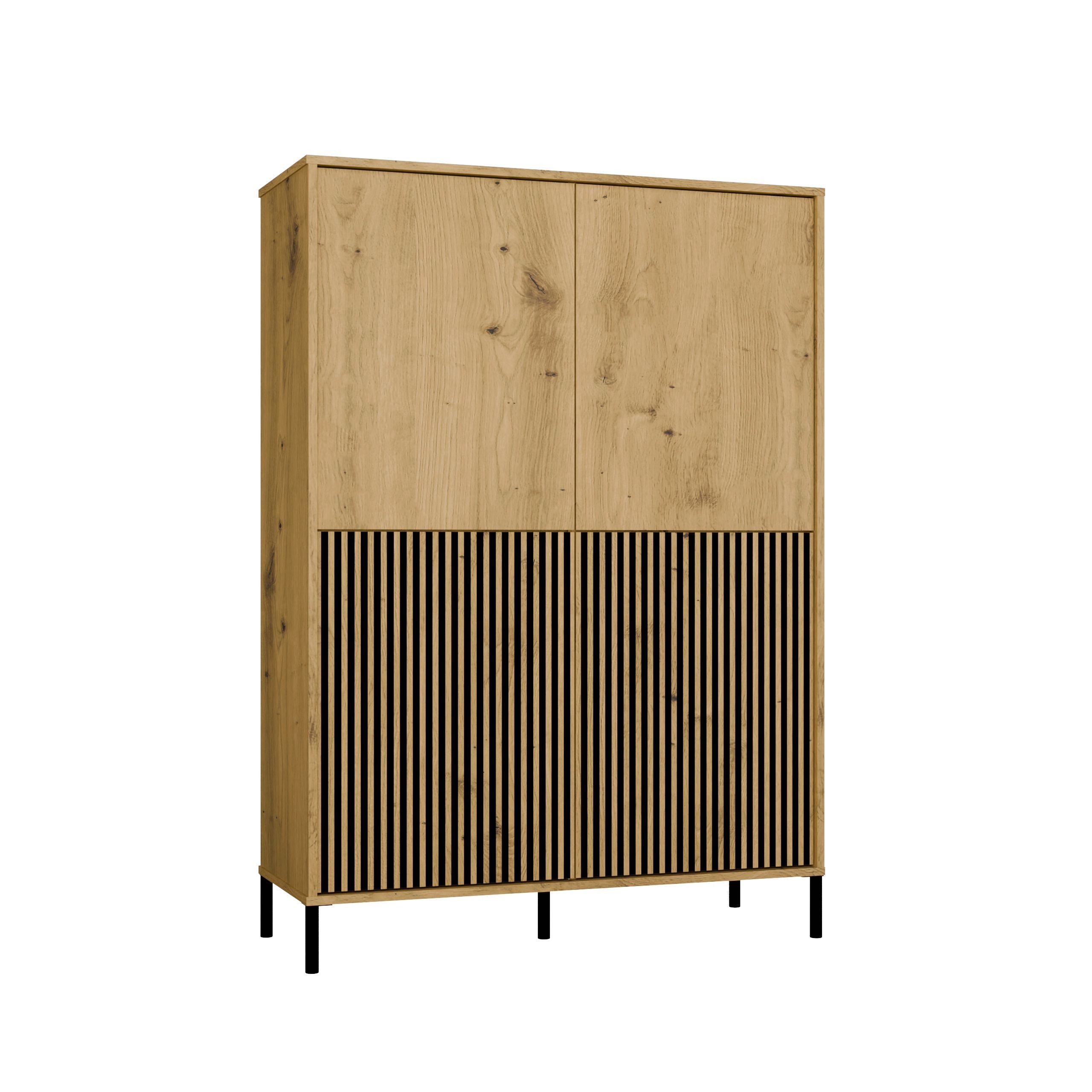 WITRYNA KAMARO 4DK SLIM/GŁ DĄB ARTISAN LAMELE FRONT RYFLOWANY + GŁADKI