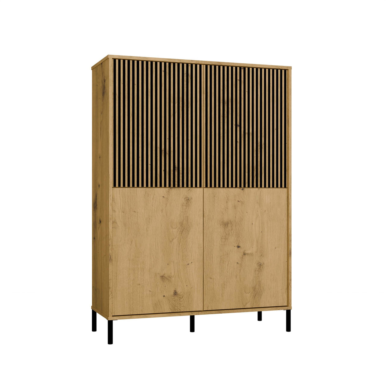 WITRYNA KAMARO 4DK SLIM/GŁ DĄB ARTISAN LAMELE FRONT RYFLOWANY + GŁADKI