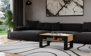 STOLIK KAWOWY ŁAWA MODERN 2P DĄB ARTISAN CZARNY
