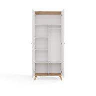 Szafa Ubraniowa OLYMPO 2D BIAŁA DĄB ARTISAN 80 Cm Drążek 2 Drzwi Sypialnia