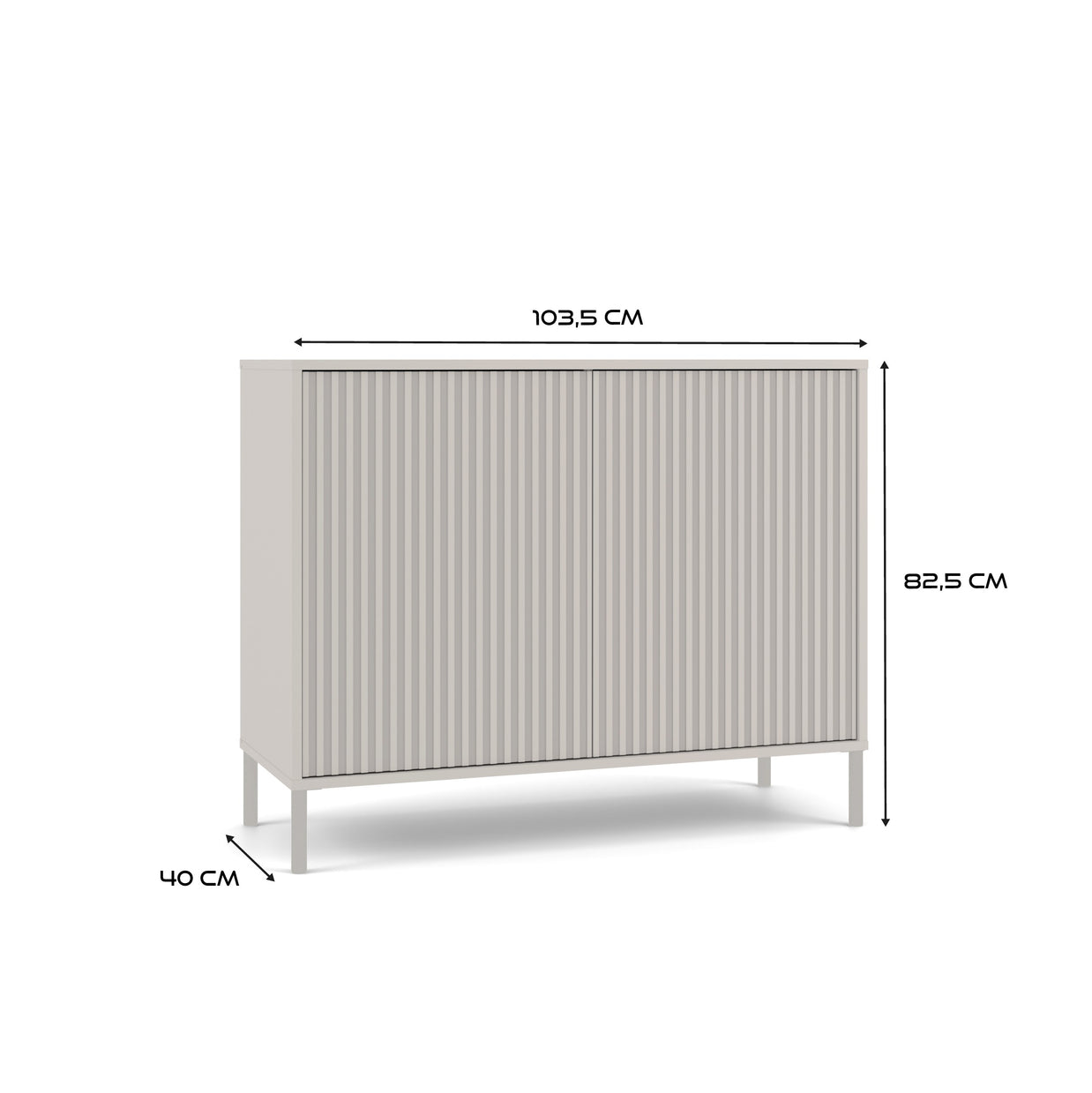 KOMODA KAMARO 2D SLIM KASZMIR LAMELE FRONT RYFLOWANY