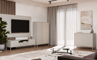 KOMODA KAMARO 2D SLIM KASZMIR LAMELE FRONT RYFLOWANY