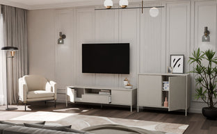 KOMODA KAMARO 2D SLIM KASZMIR LAMELE FRONT RYFLOWANY