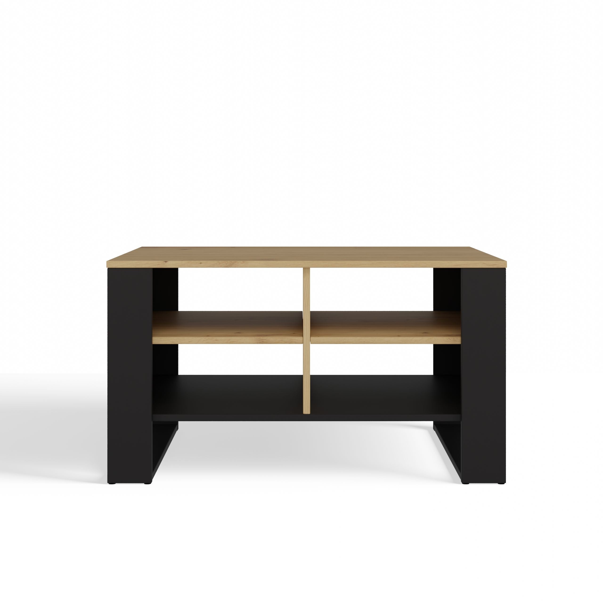 STOLIK KAWOWY ŁAWA MODERN 4P DĄB ARTISAN CZERŃ