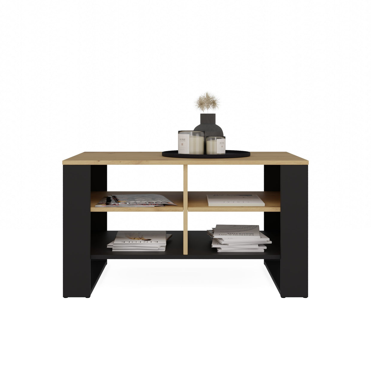 STOLIK KAWOWY ŁAWA MODERN 4P DĄB ARTISAN CZERŃ