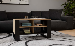 STOLIK KAWOWY ŁAWA MODERN 4P DĄB ARTISAN CZERŃ