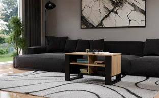 STOLIK KAWOWY ŁAWA MODERN 4P DĄB ARTISAN CZERŃ