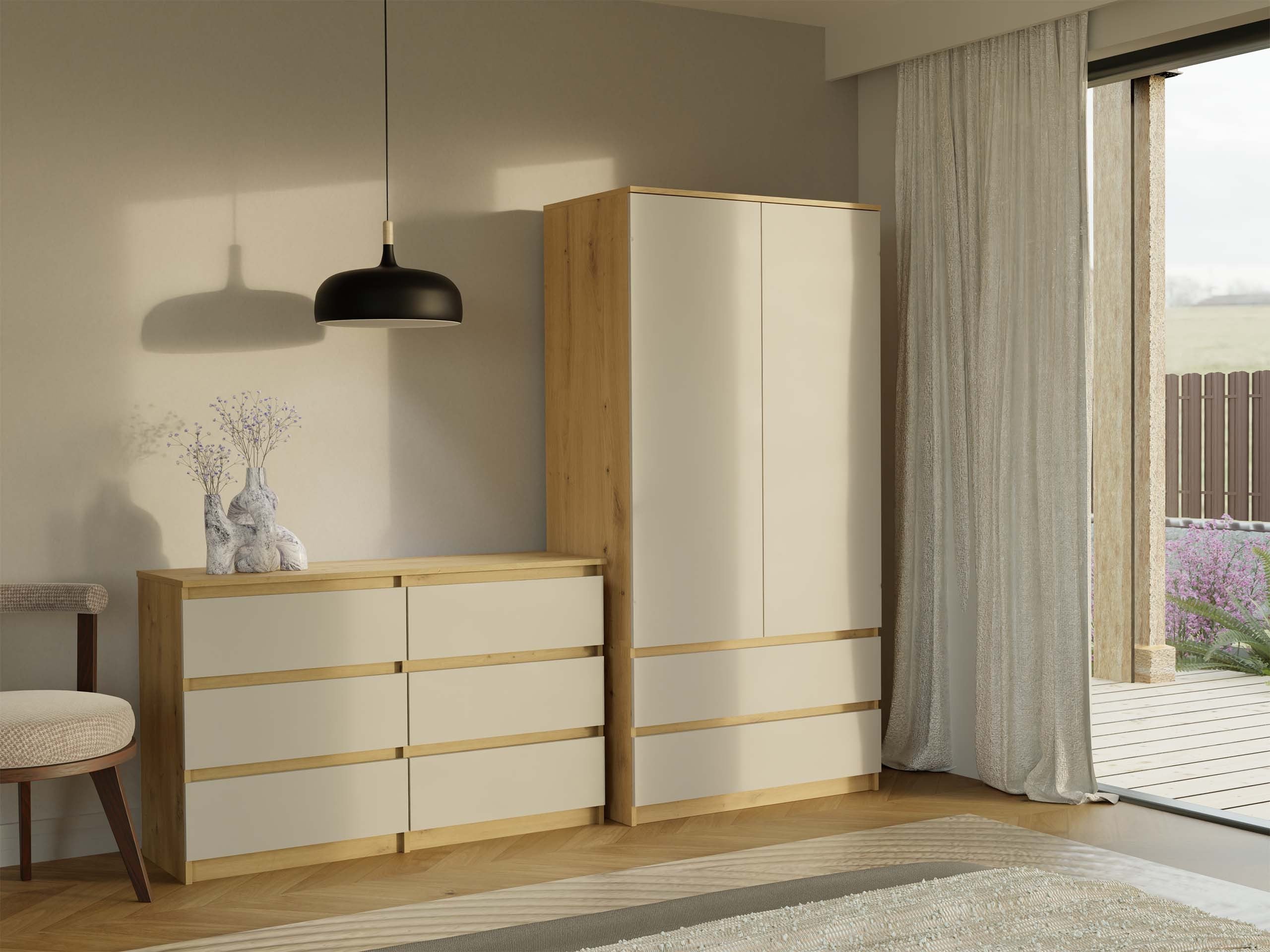 KOMODA MALWA M6 120 DĄB ARTISAN / KASZMIR