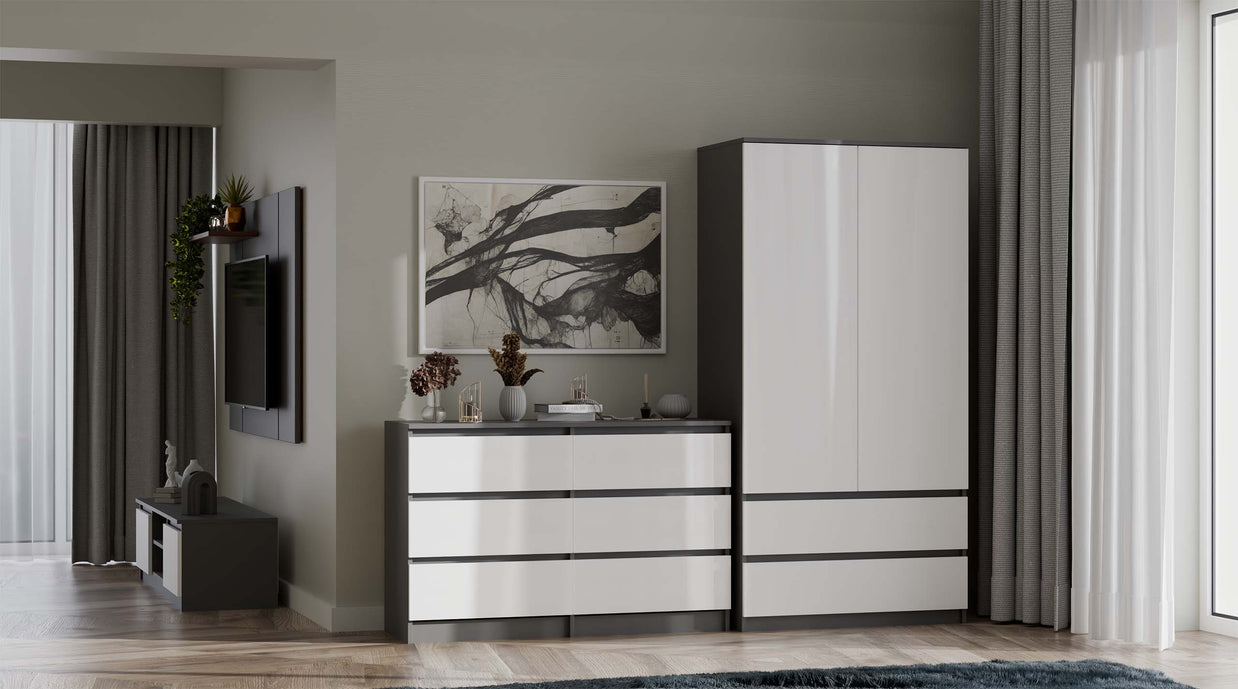 KOMODA MALWA M6 120 ANTRACYT / BIAŁY