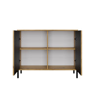 KOMODA KAMARO 2D SLIM DĄB ARTISAN LAMELE FRONT RYFLOWANY