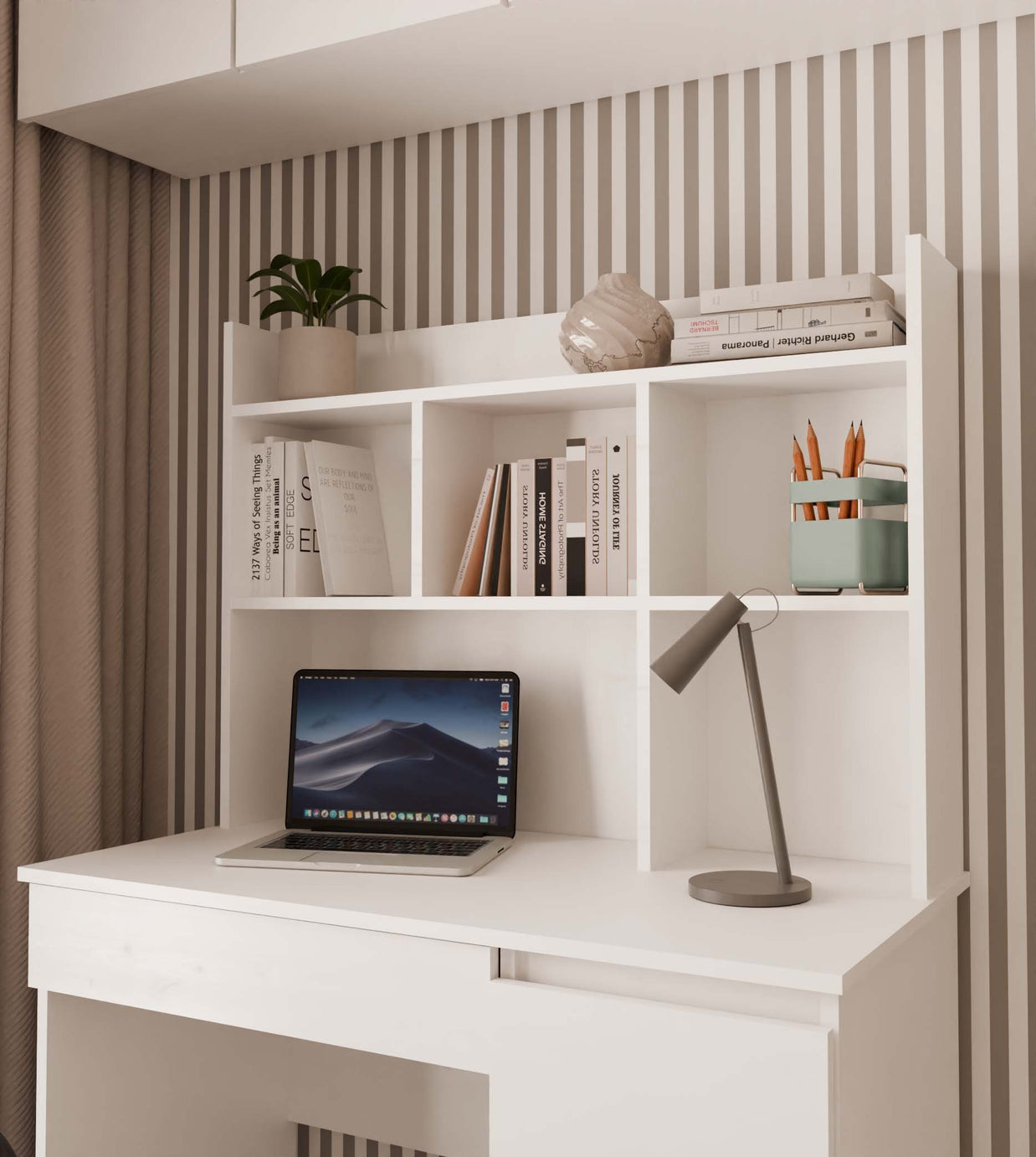 NADSTAWKA DO BIURKA 100 CM BIAŁA PÓŁKA ORGANIZER