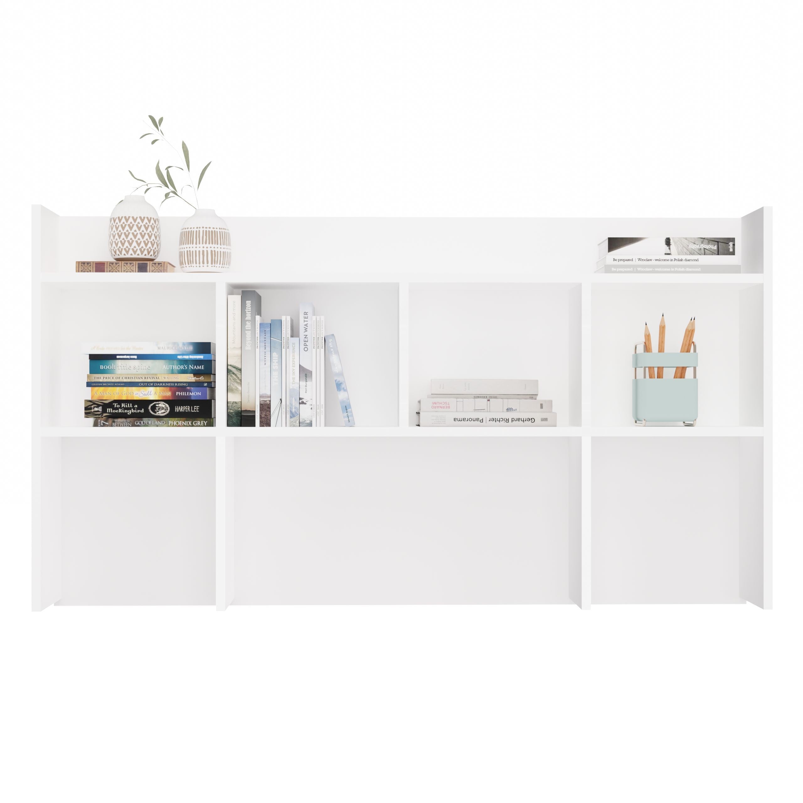 NADSTAWKA DO BIURKA 130 CM BIAŁA PÓŁKA ORGANIZER
