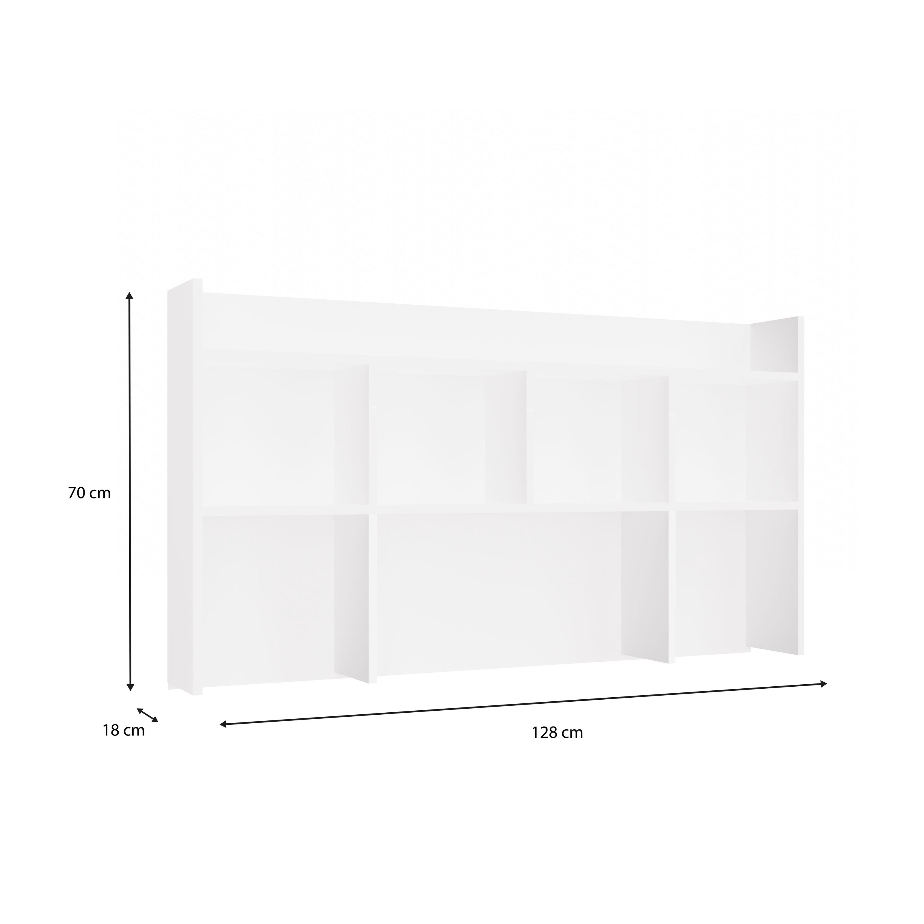 NADSTAWKA DO BIURKA 130 CM BIAŁA PÓŁKA ORGANIZER