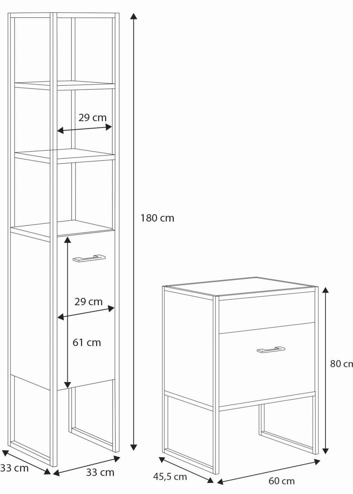 ZESTAW MEBLI ŁAZIENKOWYCH AURA - DĄB ZŁOTY CRAFT