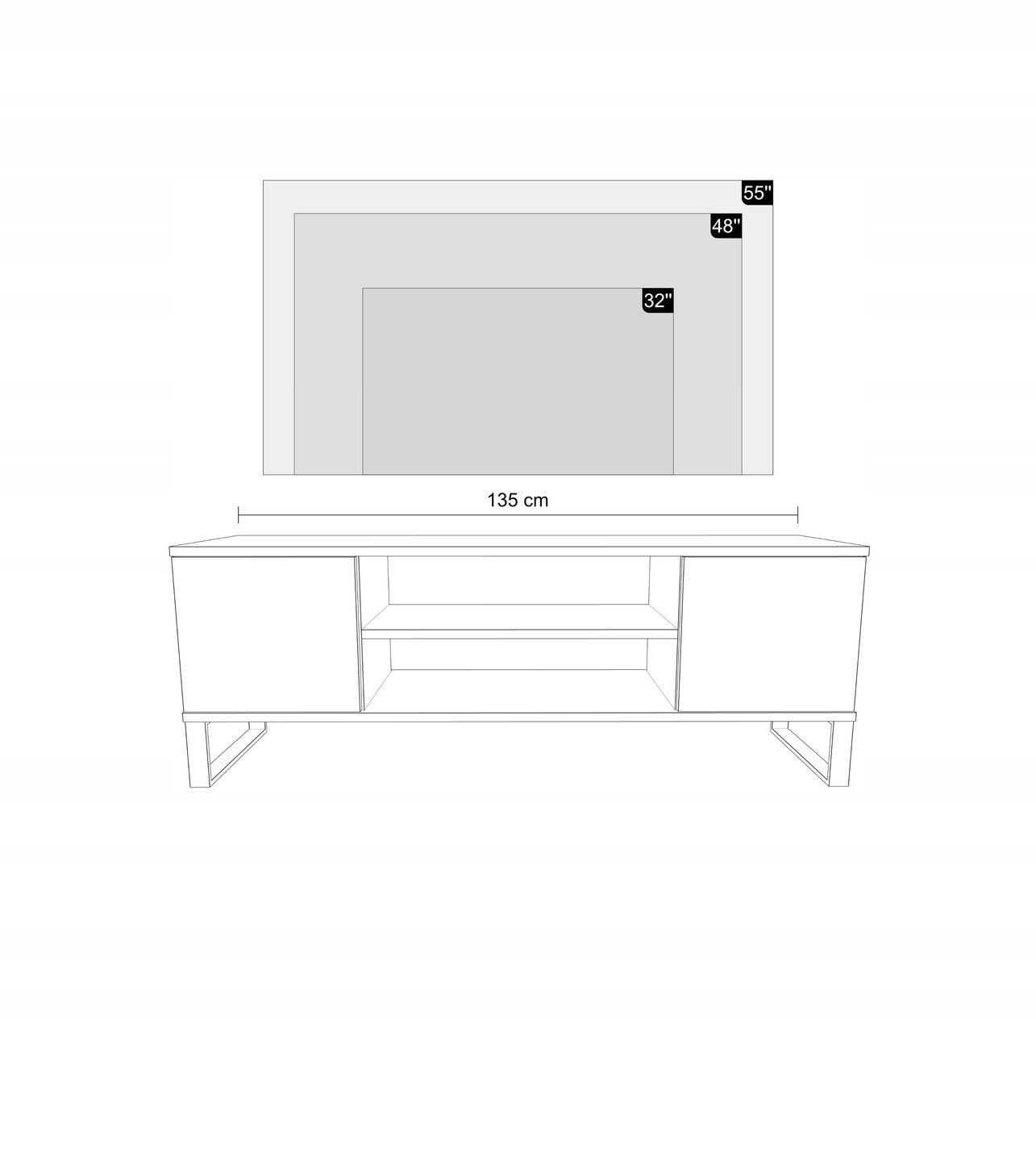 SZAFKA RTV FOCUS 135 cm – DĄB CRAFT/JODEŁKA
