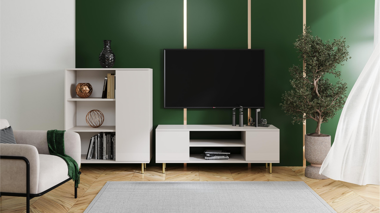 SZAFKA RTV FOCUS 135 cm - KASZMIR