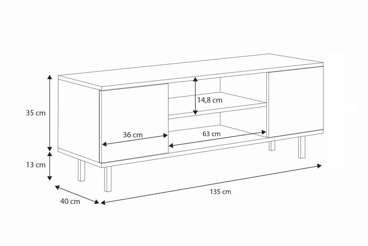 SZAFKA RTV FOCUS 135 cm - KASZMIR