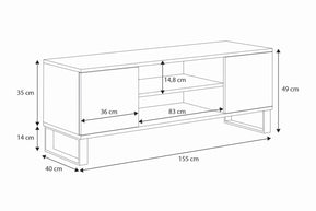 SZAFKA RTV FOCUS 155 cm – DĄB CRAFT/JODEŁKA