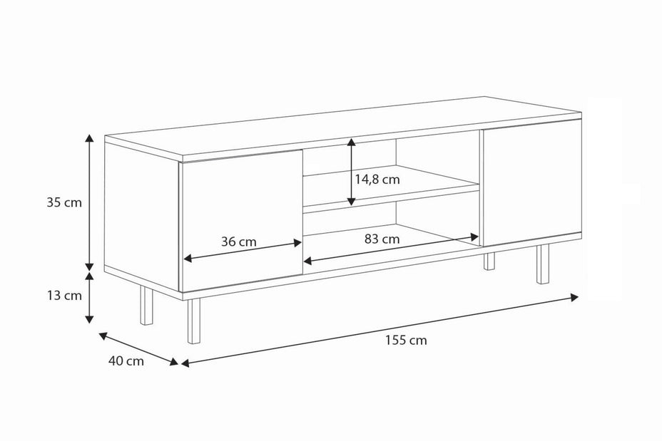 SZAFKA RTV FOCUS 155 cm - KASZMIR