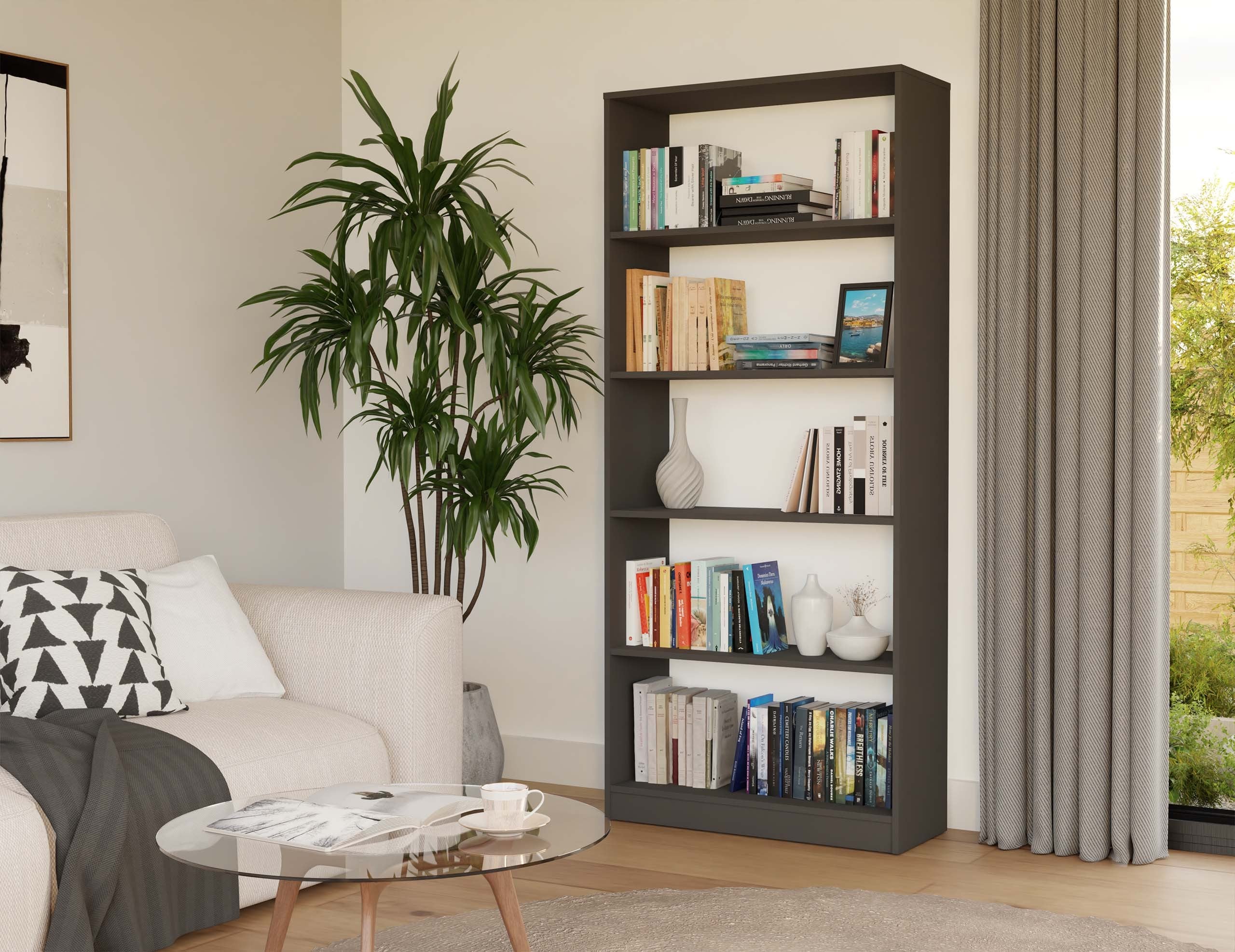 REGAŁ R80 NA KSIĄŻKI 80 CM ANTRACYT