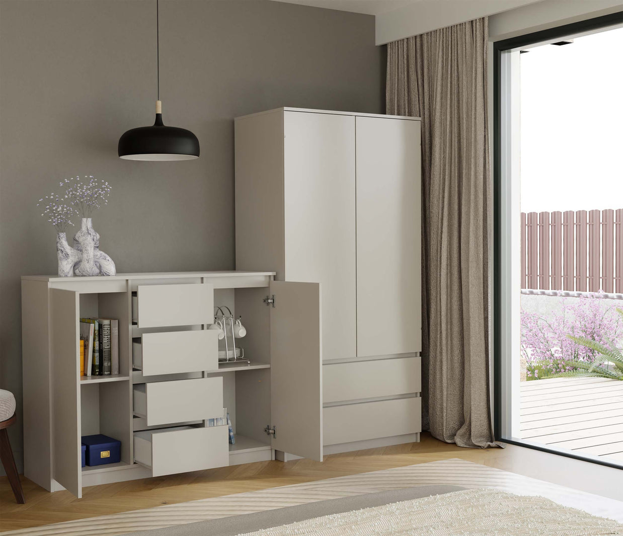 KOMODA SZAFKA 2D4S 120 - KASZMIR BEŻ