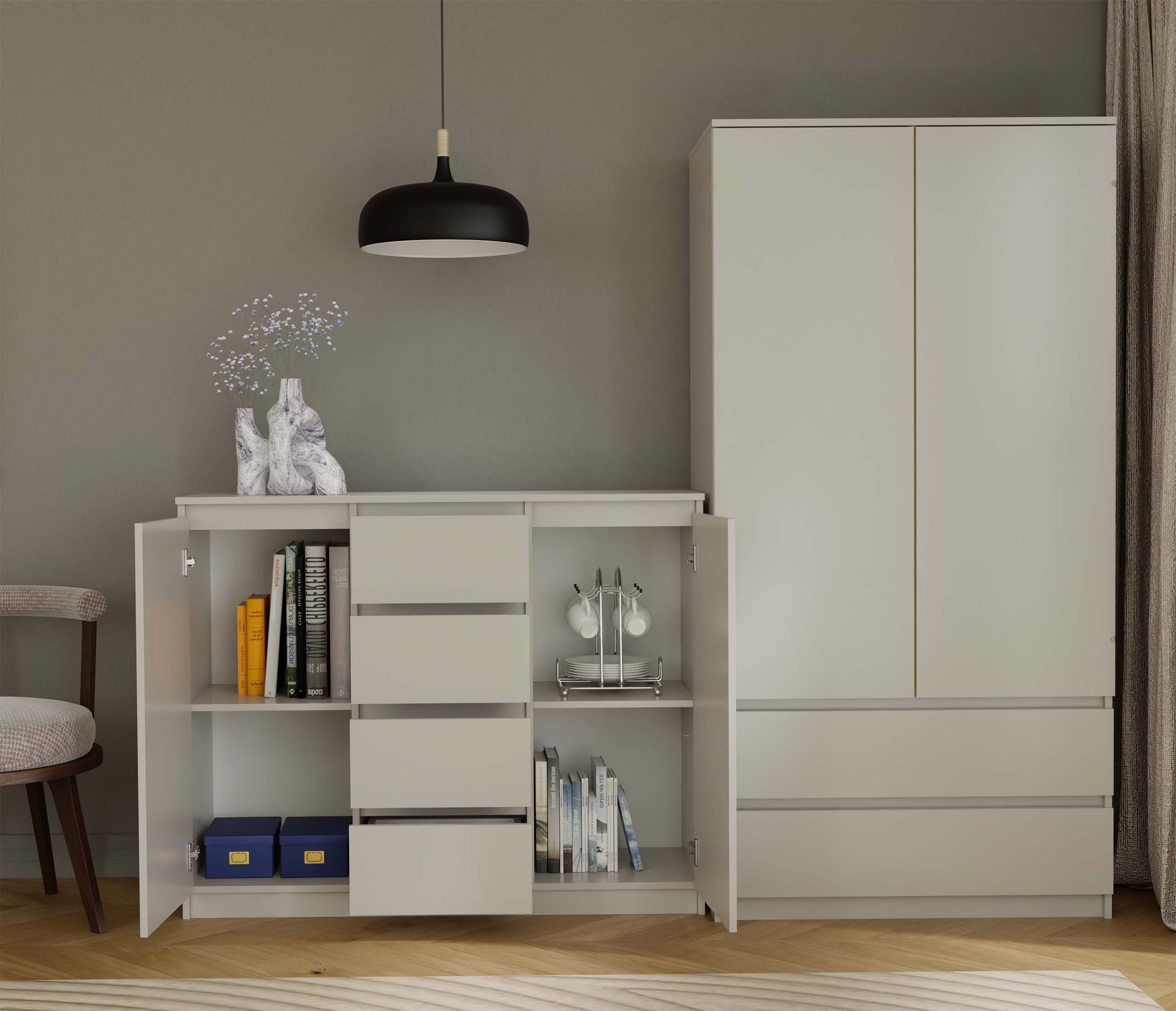 KOMODA SZAFKA 2D4S 120 - KASZMIR BEŻ