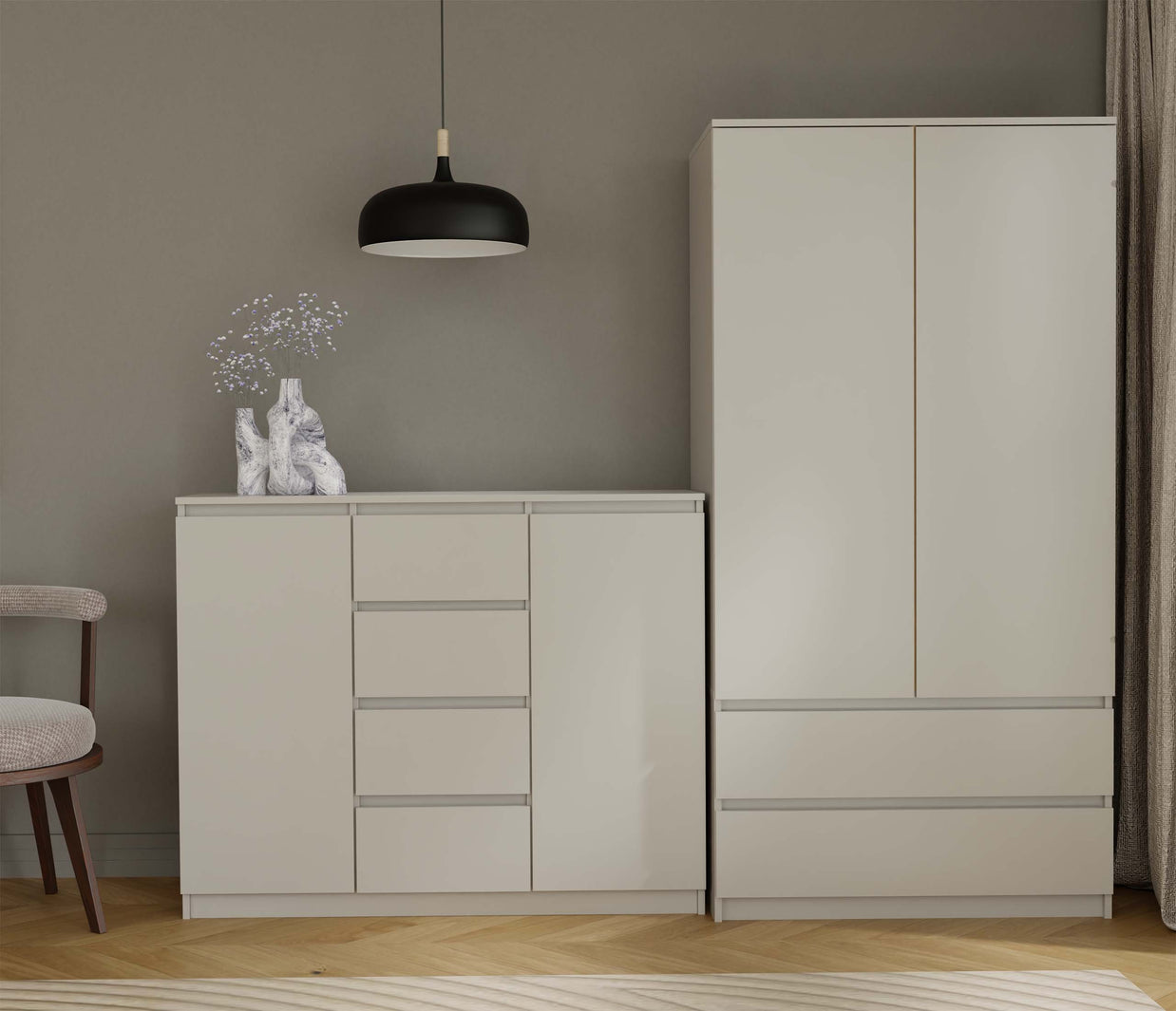 KOMODA SZAFKA 2D4S 120 - KASZMIR BEŻ