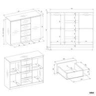 KOMODA SZAFKA 2D4S 120 - KASZMIR BEŻ