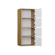 KOMODA ALMA 4 DRZWI 4 PÓŁKI BIEL / KORPUS DĄB ARTISAN