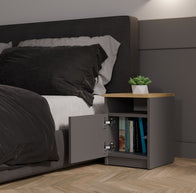 SZAFKA NOCNA GALAX 30 1D - ANTRACYT DĄB ARTISAN