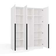Szafa SENSO 3D 150 CM 3 Drzwi Czarne Uchwyty Do Salonu Sypialni BIEL