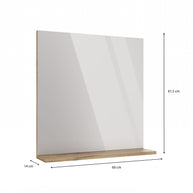 LUSTRO ŁAZIENKOWE Z PÓŁKĄ TIGO 60x61,5 CM DĄB EVOKE DO ŁAZIENKI