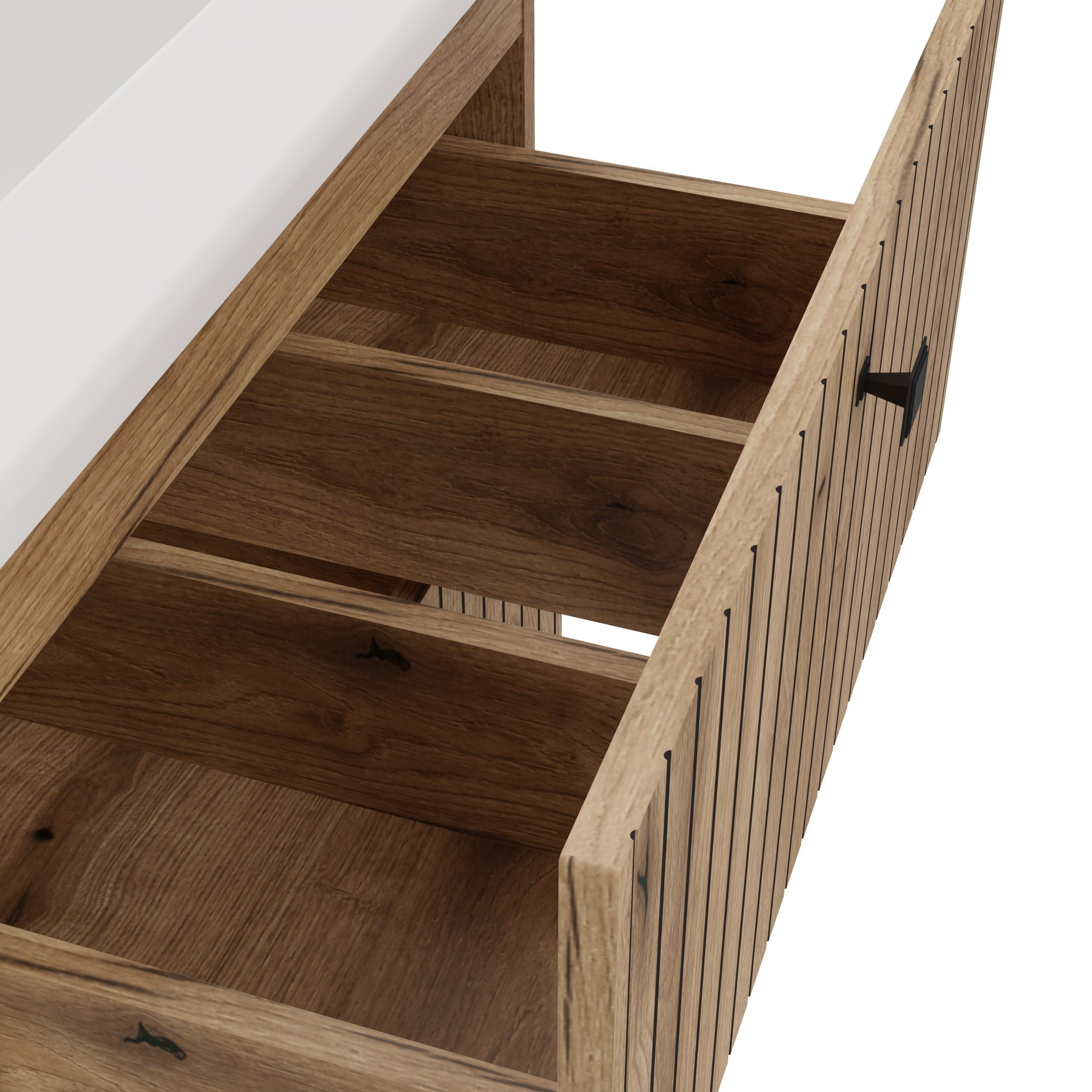 SZAFKA POD UMYWALKĘ TIGO 60 2S DĄB EVOKE RYFLOWANY FRONT