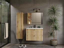 SZAFKA POD UMYWALKĘ TIGO 80 2S DĄB EVOKE RYFLOWANY FRONT