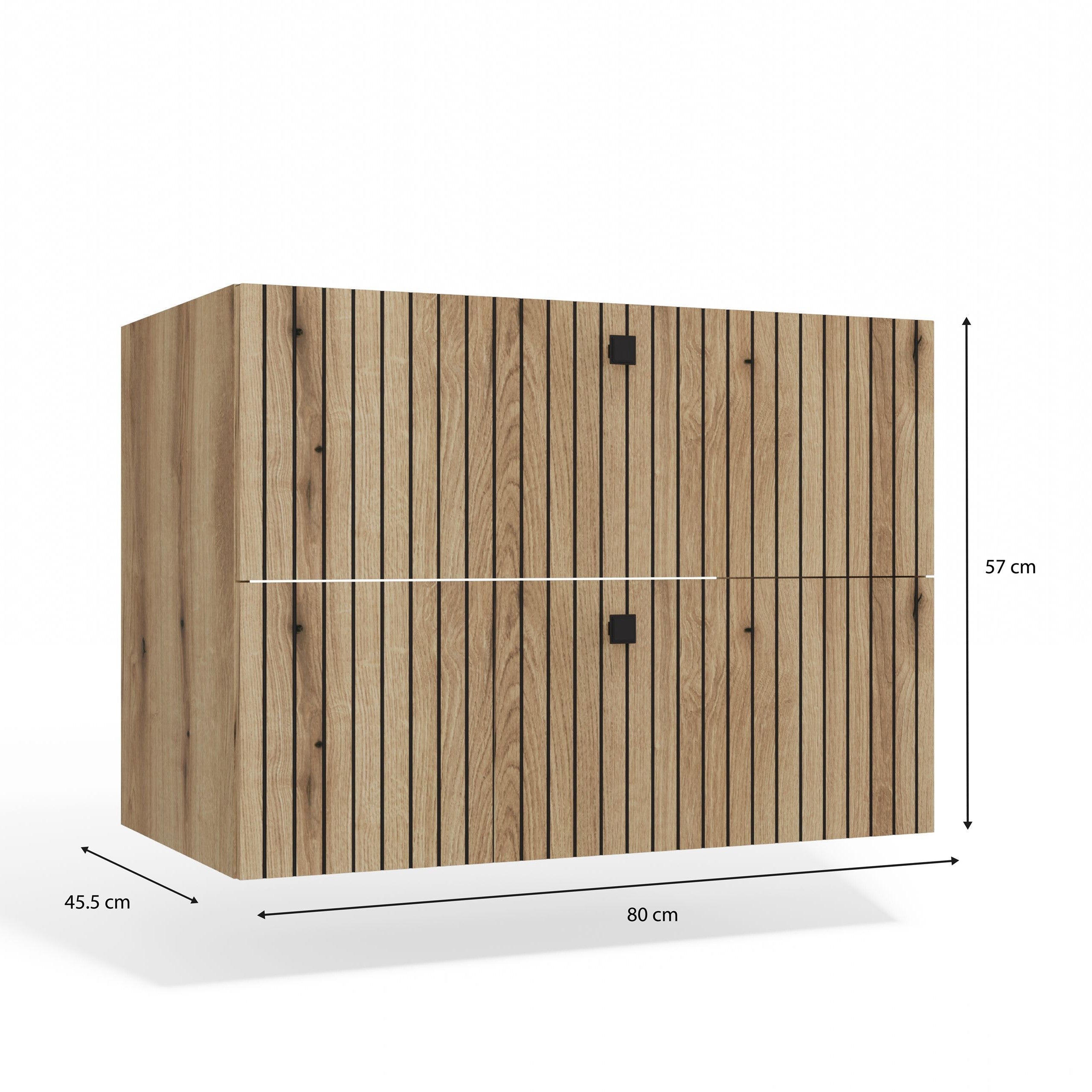 SZAFKA POD UMYWALKĘ TIGO 80 2S DĄB EVOKE RYFLOWANY FRONT