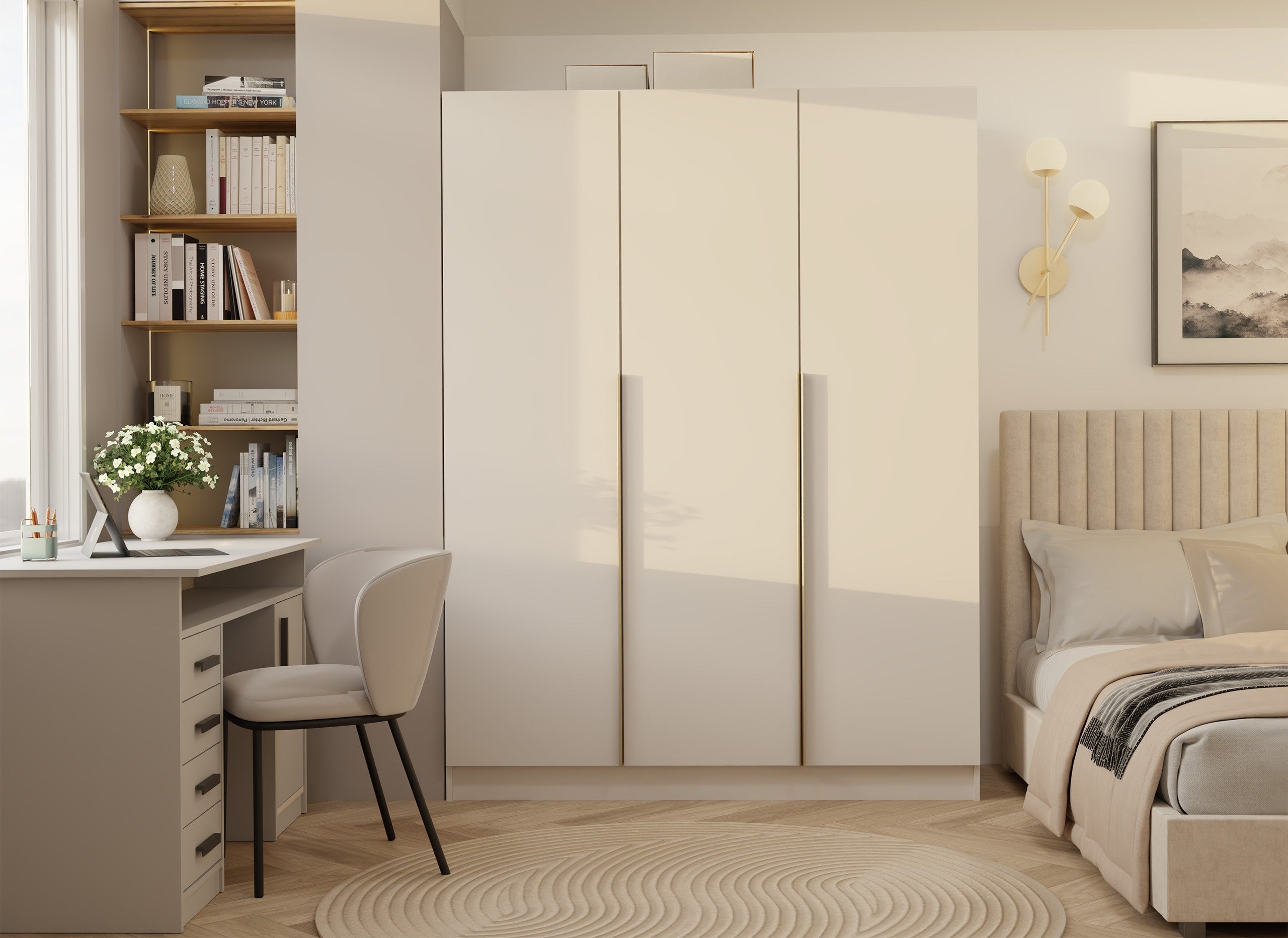 SZAFA SENSO 3D 150CM 3 DRZWI KASZMIR BEŻ