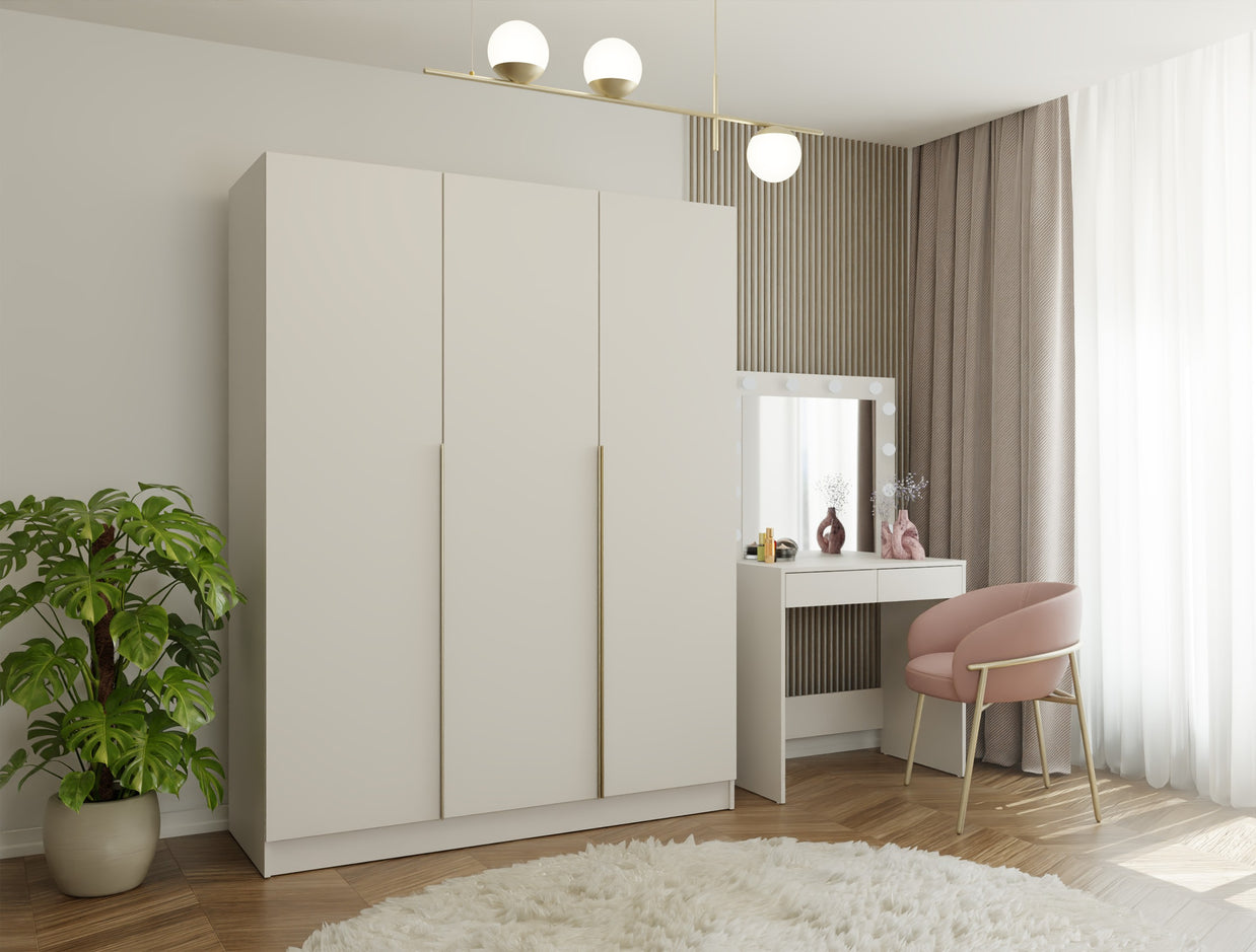 SZAFA SENSO 3D 150CM 3 DRZWI KASZMIR BEŻ