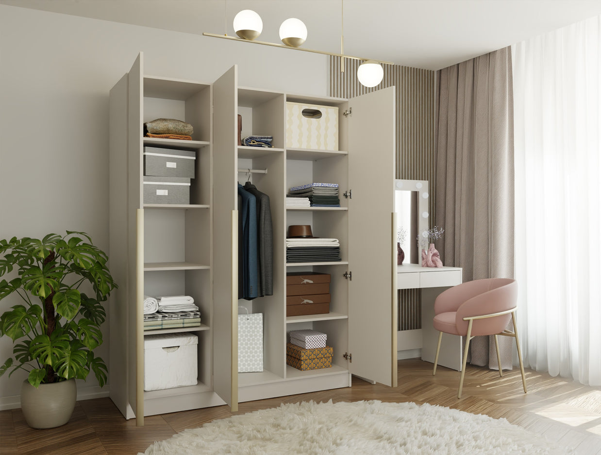 SZAFA SENSO 3D 150CM 3 DRZWI KASZMIR BEŻ